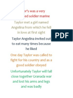 Taylor's Was A Very Disciplined Soldier Marine