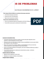 Análisis de Problemas: "Inadecuadas Infraestructura Vial para La Transitabilidad de La Av. La Molina"