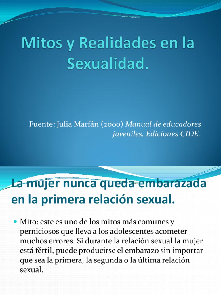 Mitos y Realidades en La Sexualidad | PDF | Mujer | Relaciones sexuales
