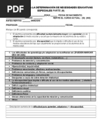 Protocolo para La Determinación de Necesidades Educativas Especiales