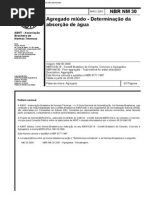 NBR NM 30 - 2001 - Agregado Miúdo - Determinação Da Absorsão de Água