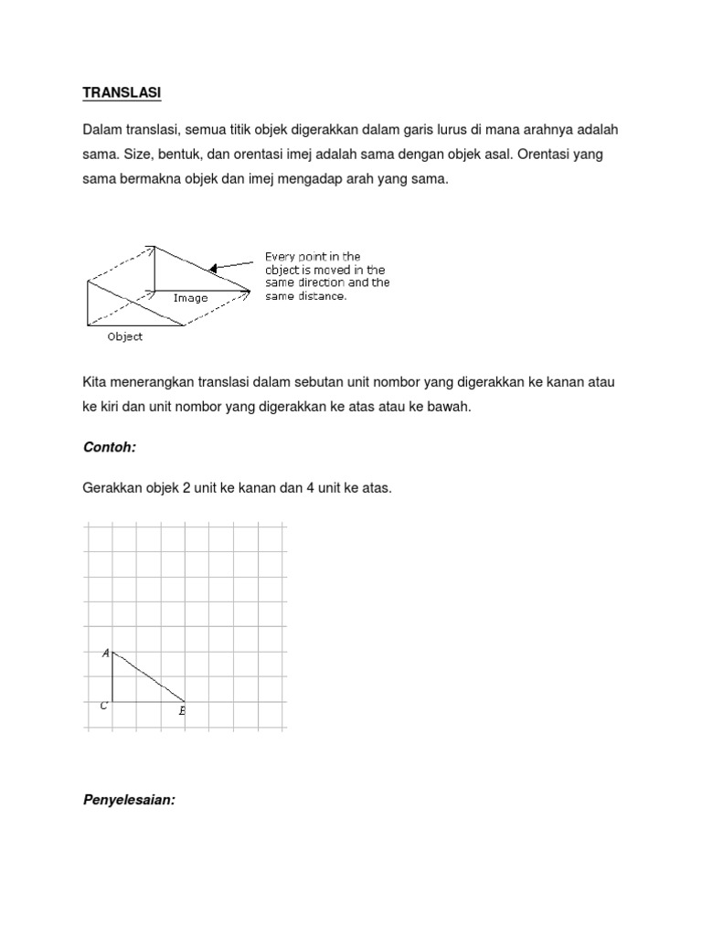 Pengenalan dan Contoh Translasi Matematik | PDF