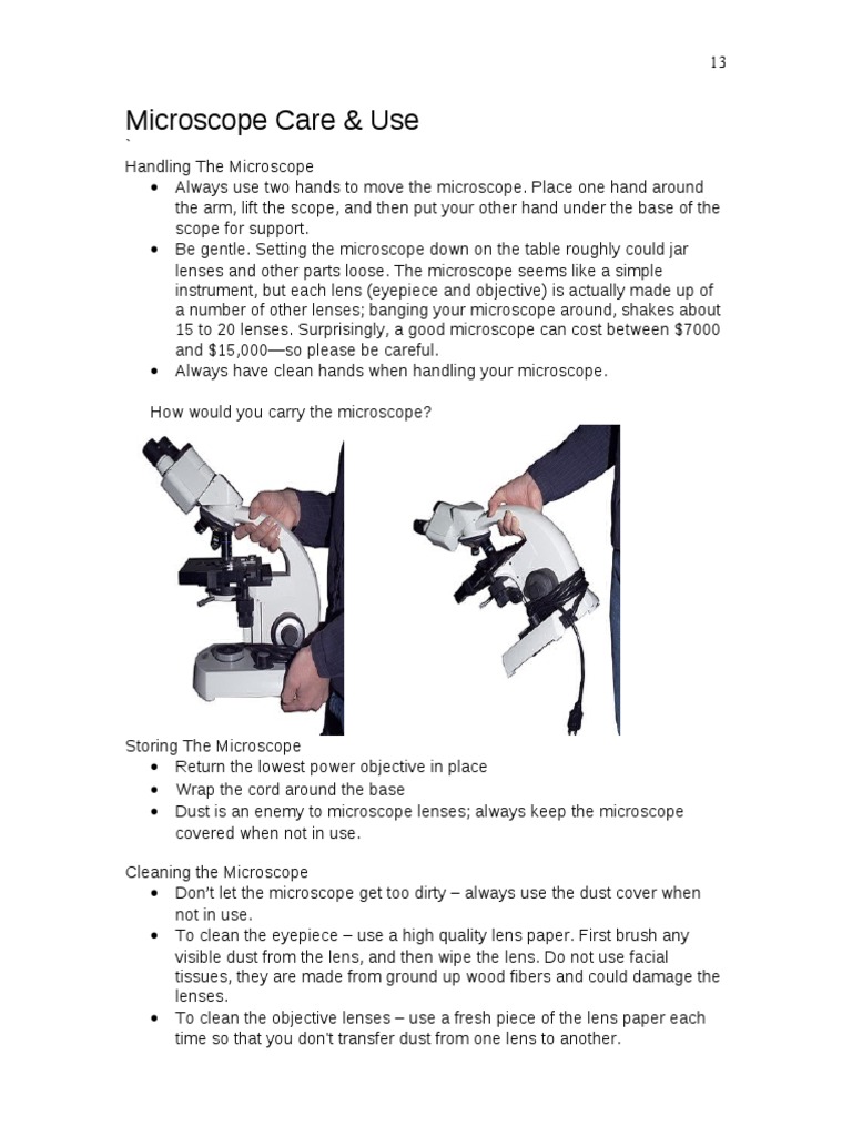 Microscope Care Laboratory Techniques Optics Free 30day Trial