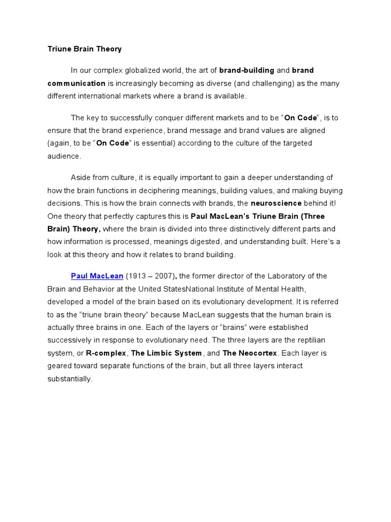 Understanding the Triune Brain Theory and its Implications for