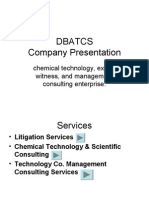 Dbatcs Company Presentation: Chemical Technology, Expert Witness, and Management Consulting Enterprise