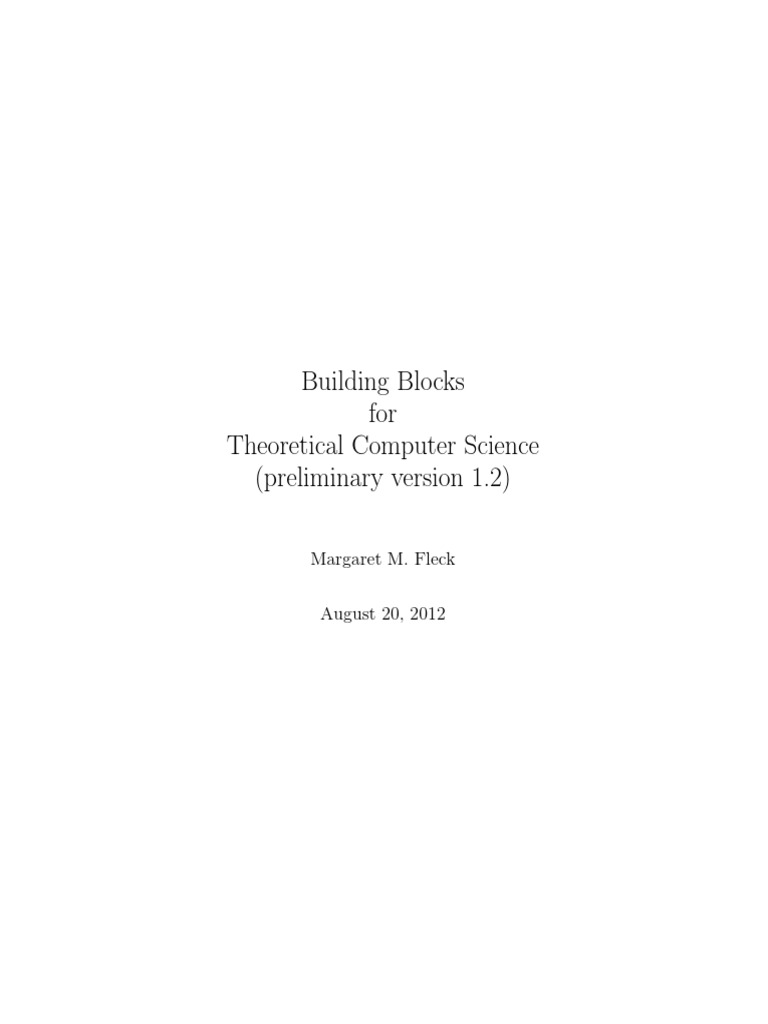 Building Blocks For Theoretical Computer Science | PDF | Logarithm ...