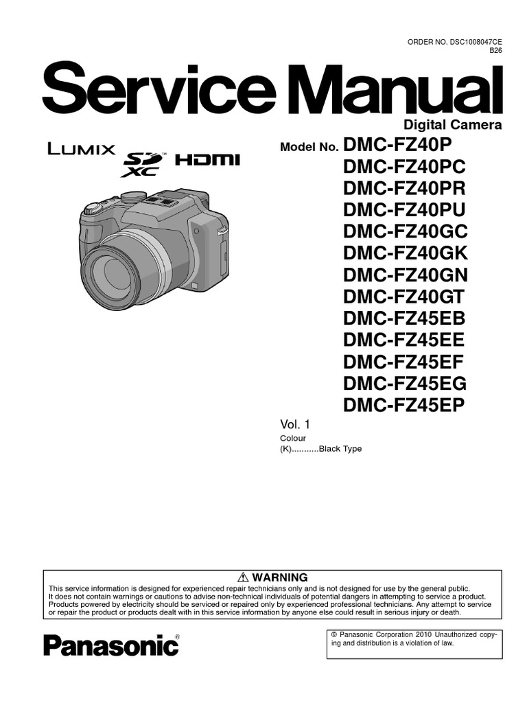 Dmc-fz45 Service Manual Electrostatic | Digital Camera Modes