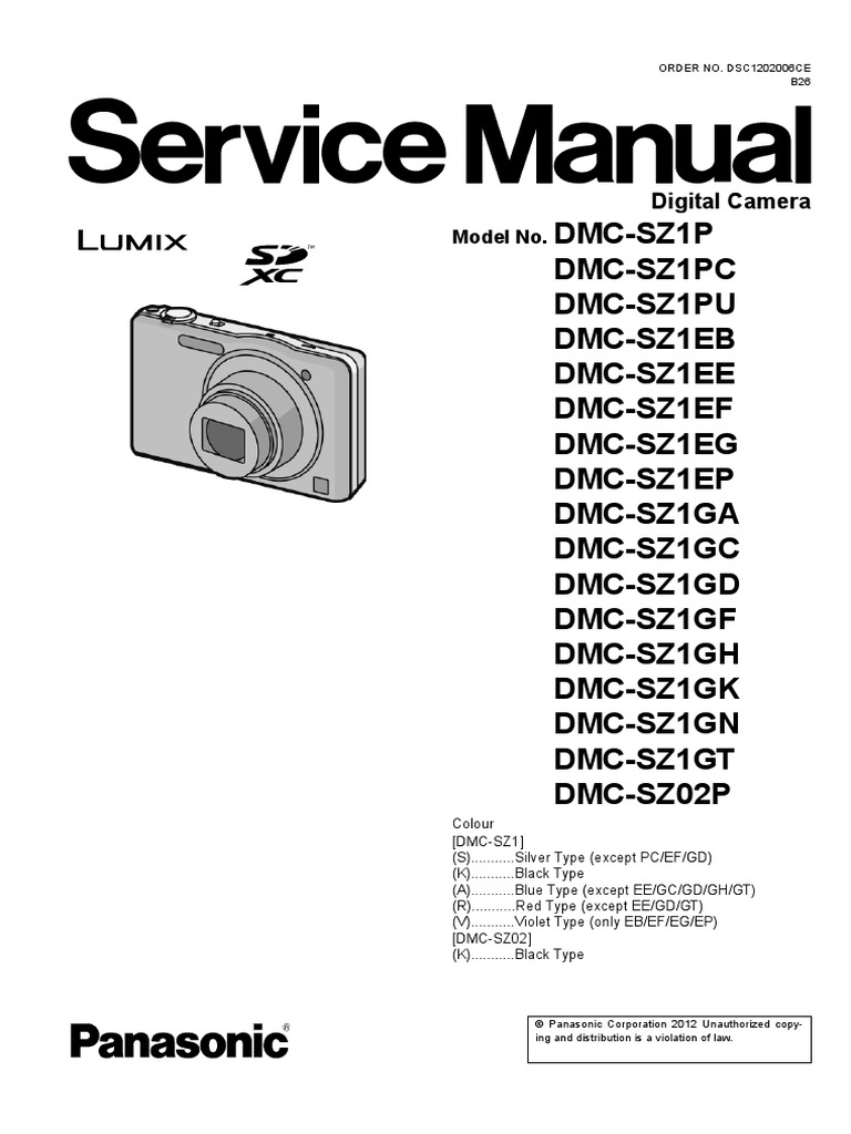 Panasonic Sa-Ak350pl Sm. SERVICE MANUAL Dmc-sz1 | Electrostatic Discharge |  Solder