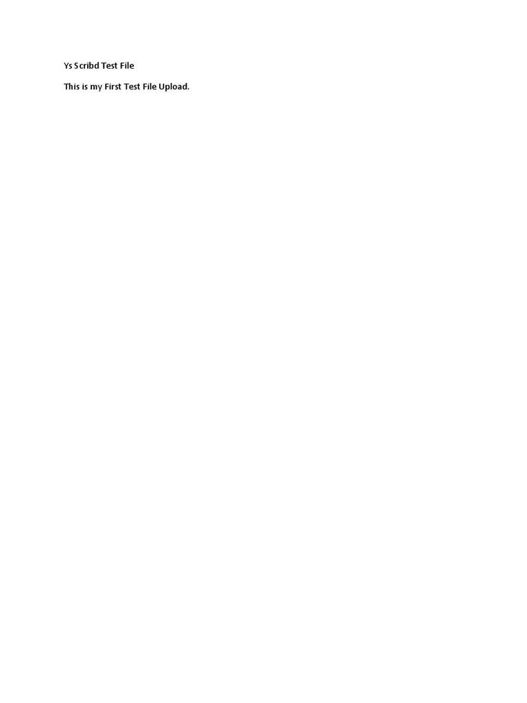 Ys Scribd Test File This Is My First Test File Upload | PDF