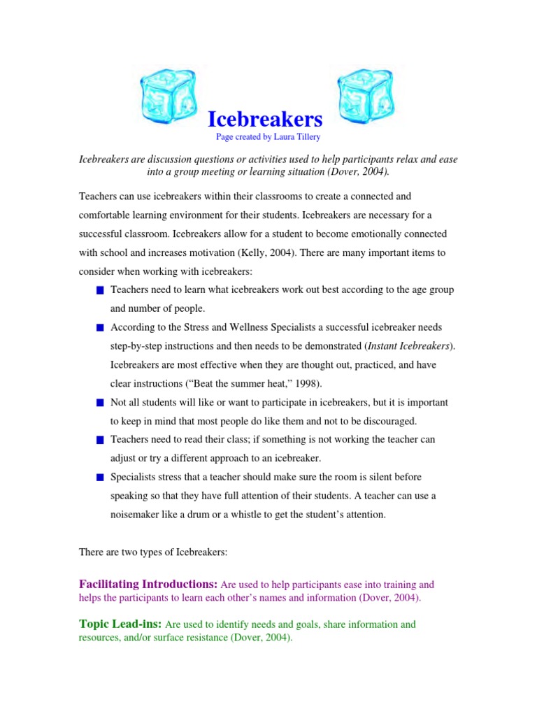 Icebreakers | Classroom | Teachers