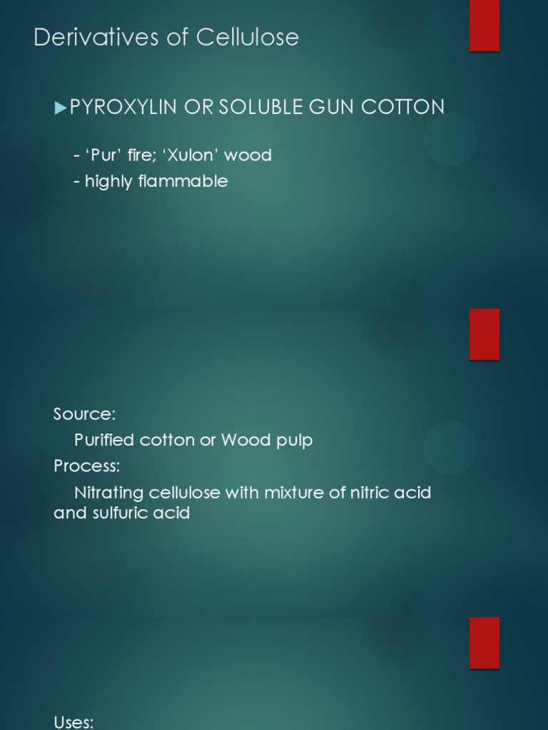 Derivatives of Cellulose: Pyroxylin or Soluble Gun Cotton | PDF