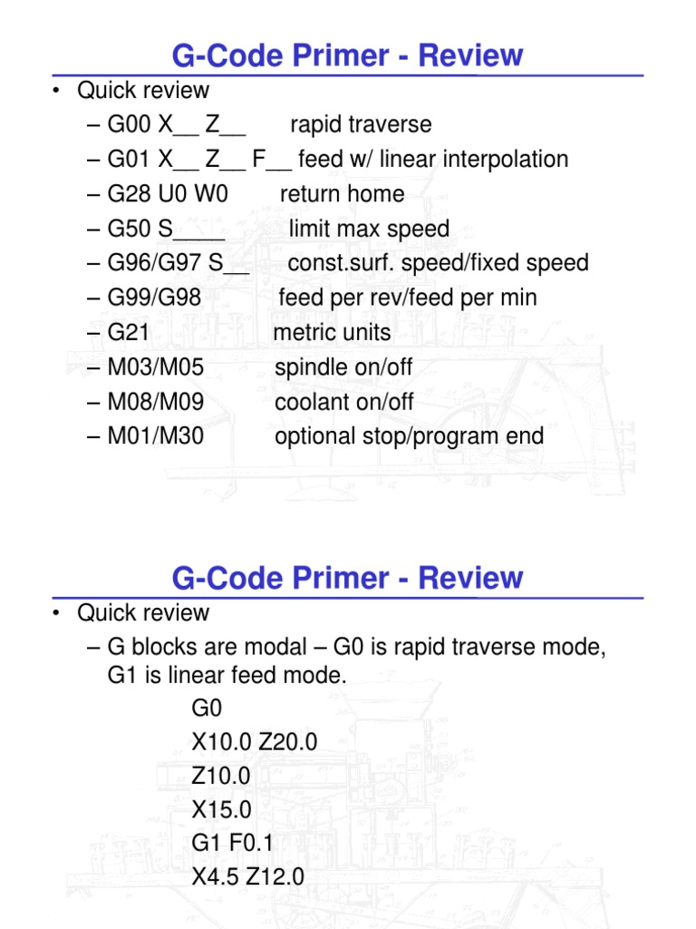 G-Code Primer - Review | PDF | Home & Garden | Computers