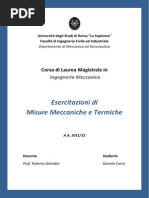 Misure Meccaniche Termiche Esercitazioni