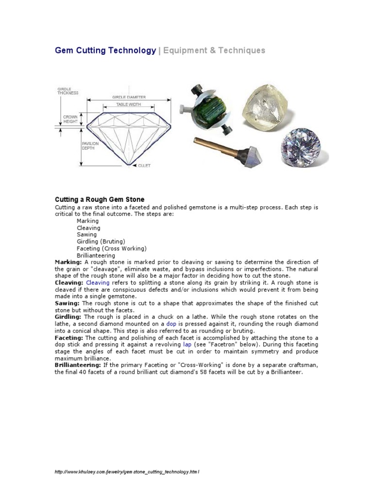 Gemstone Cutting Techniques Explained | PDF | Gemstone | Jewellery ...