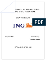Credit Appraisal of Agricultural Lending in Ing Vysya Bank