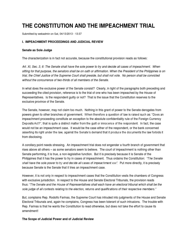 Impeachment process diagram image