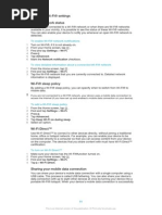 Advanced Wi-Fi® Settings Wi-Fi® Network Status