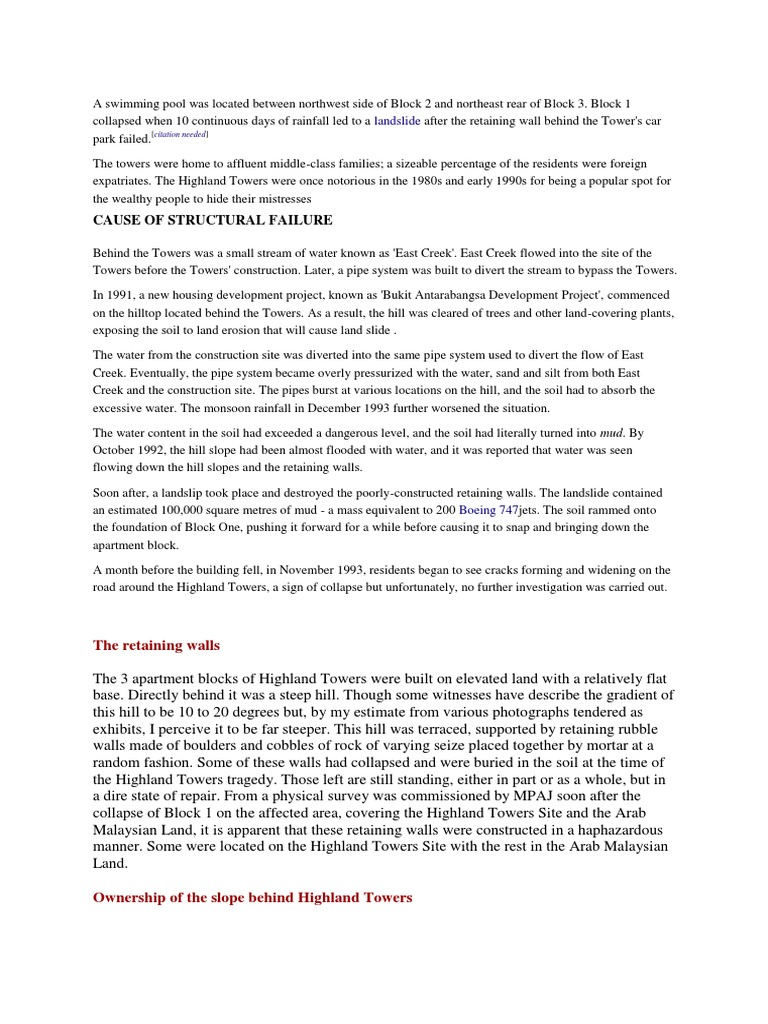 Cause of Structural Failure: The Retaining Walls | PDF | Physical ...