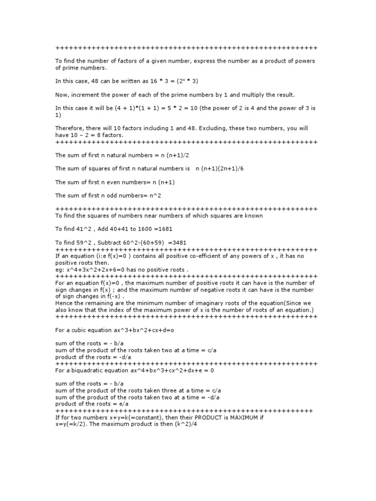 Maths Shortcuts | PDF