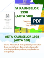 Akta Kaunselor 580
