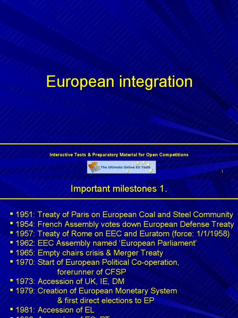European Integration Milestones Overview | PDF | European Union ...