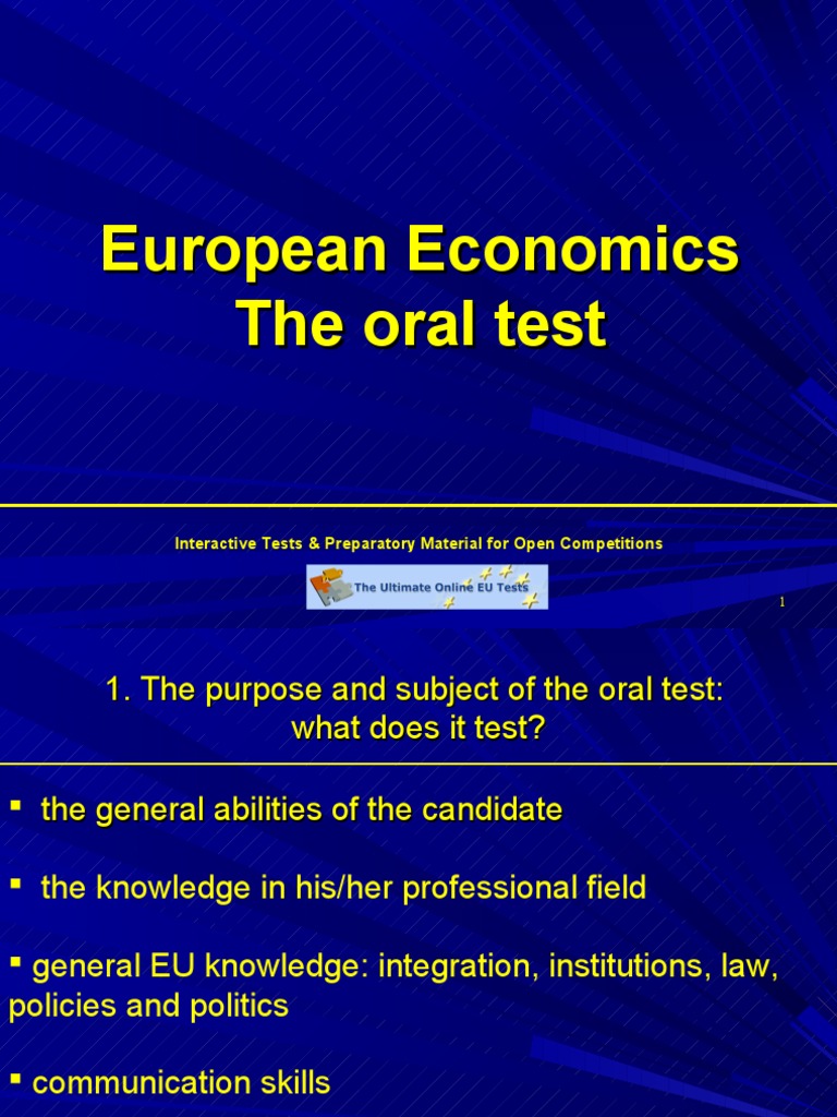 Oral Test Guide for EU Competitions | PDF