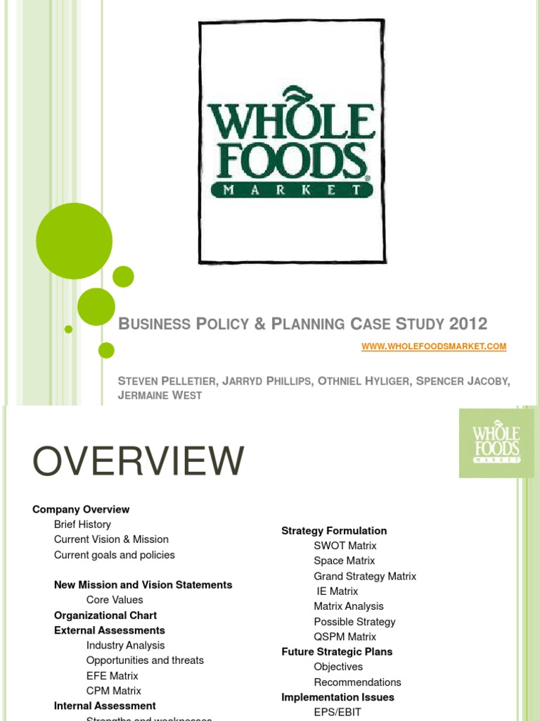 Whole Foods Mission Statement slidesharetrick