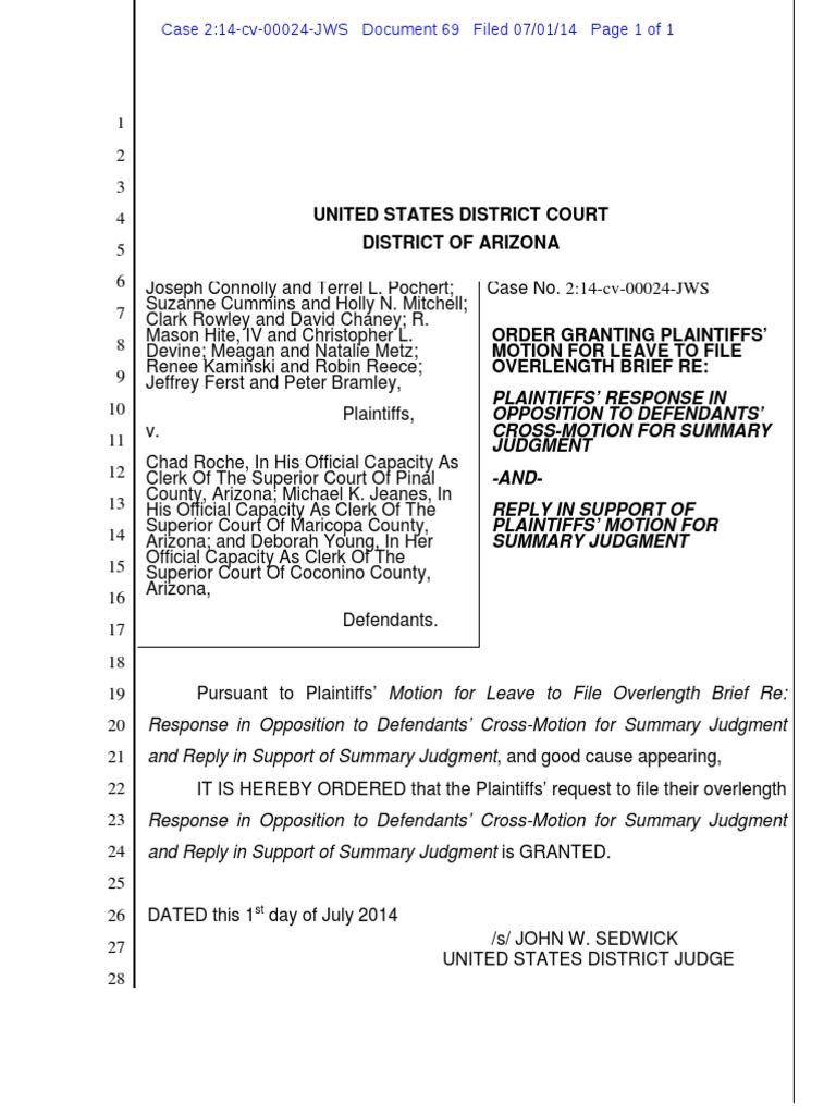 Court Grants Overlength Brief Motion | PDF | Politics | Law
