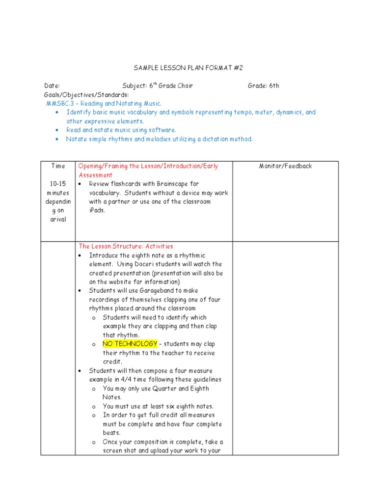 Opening/Framing The Lesson/Introduction/Early Assessment PDF Business