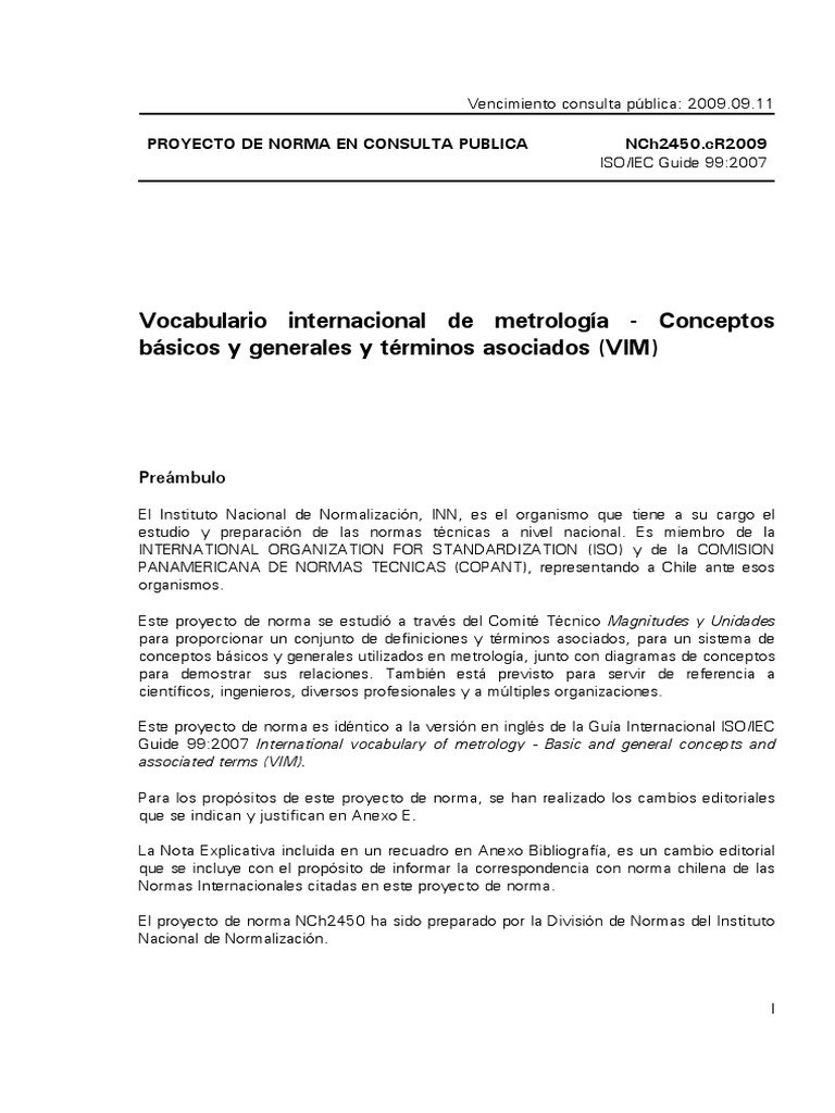 Vocabulario Internacional de Metrologia PDF Unidades de medida