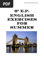 6º E.P. English Exercises For Summer