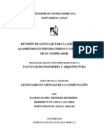 Revisión de lenguaje para la ejecución de algoritmos en pseudocódigo y construcción de su compilador