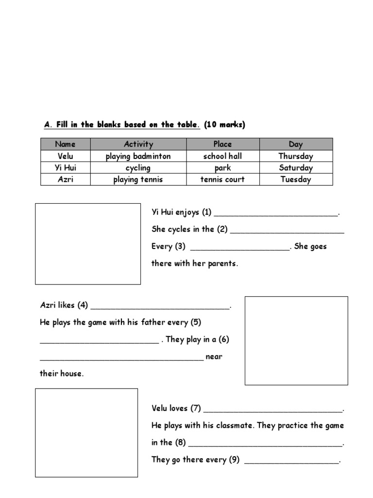 Fill-in-the-Blank Language Exercises | PDF