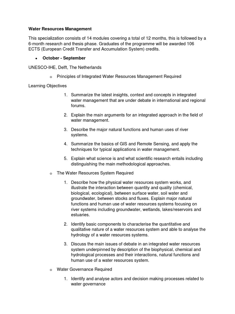 Water Resources Management Overview | PDF | Water Resources | Natural ...