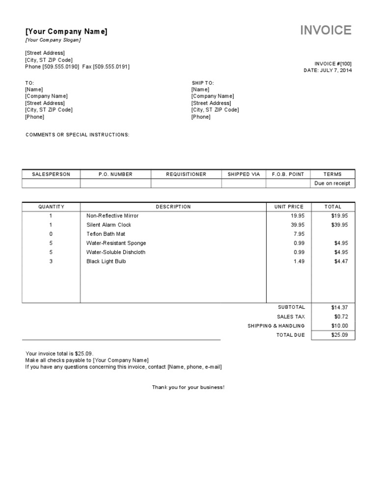 Contoh Resit Homestay Invoice | PDF