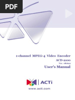 User's Manual: 1-Channel MPEG-4 Video Encoder