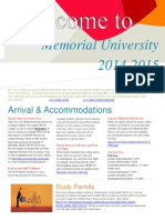 Memorial University 2014-2015: Arrival & Accommodations