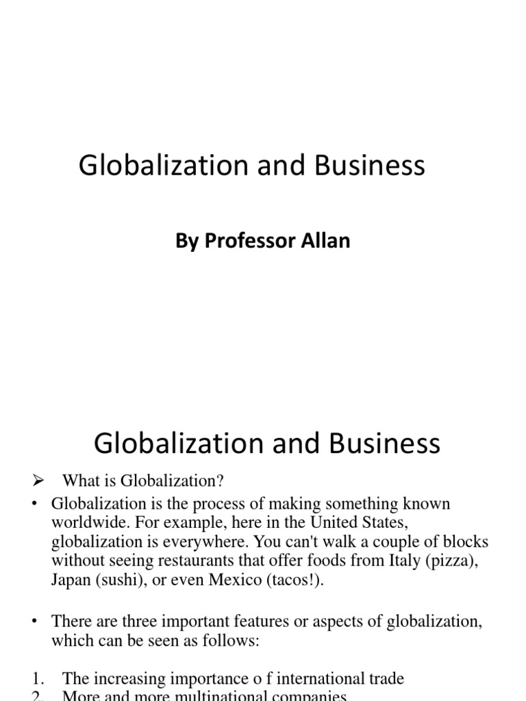 Globalization and Business | PDF | Multinational Corporation ...