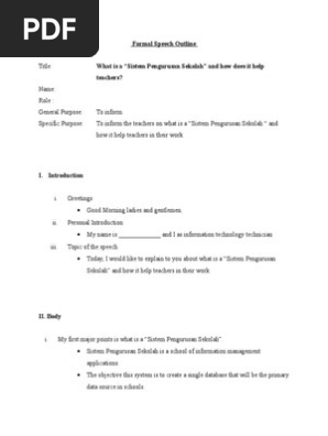 Speech Outline