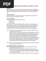 Risk Assesment and Internal Control Sa 400