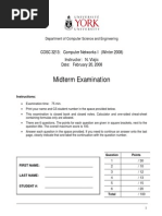 Midterm Solution -  COSC 3213 - Computer Networks 1