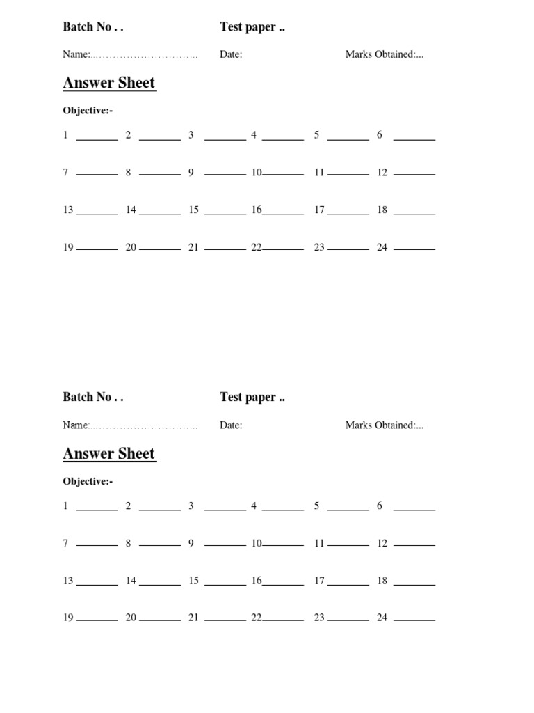 Blank Answer Sheet GMDSS GOI 30 | PDF