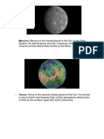 Mercury: Mercury Is The Closest Planet To The Sun in The Solar