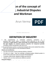 Industry Definition, Industrial Disputes and Workmen