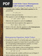 Second Order Linear Homogeneous Equations With Constant Coefficients