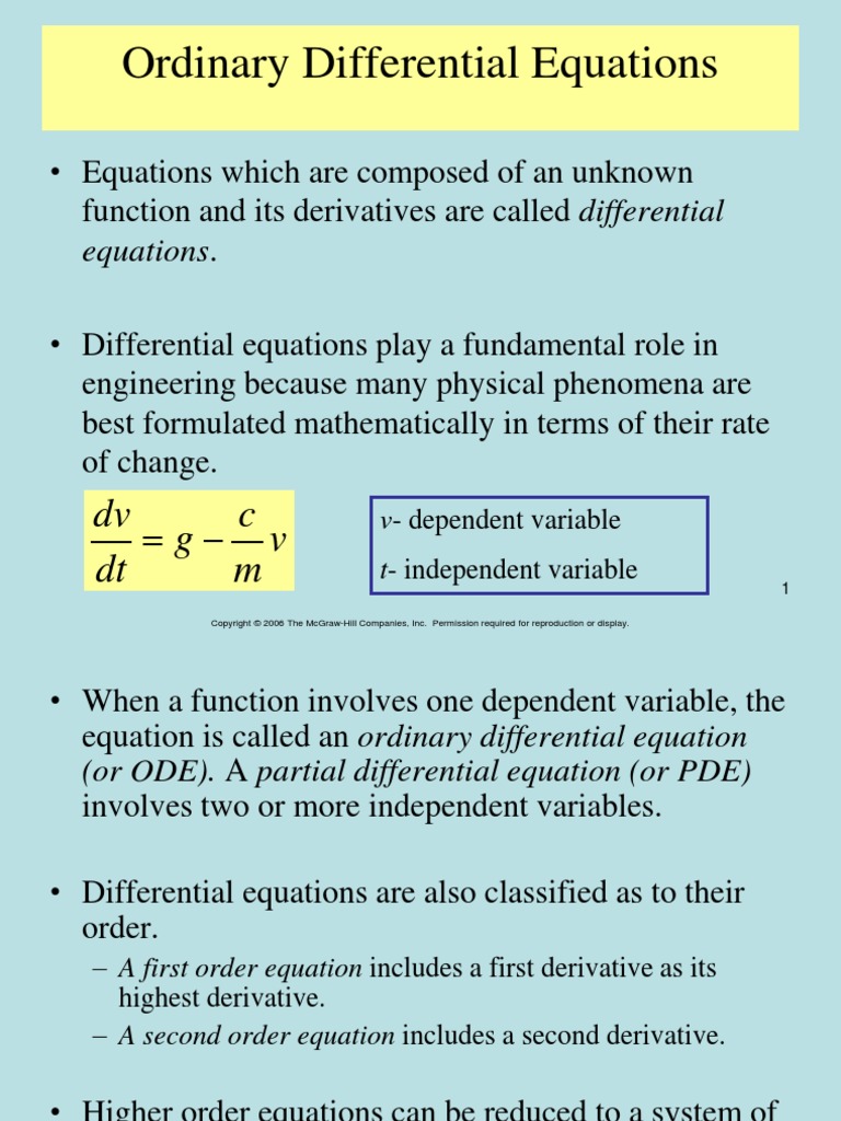 Ordinary Differential Equations PDF