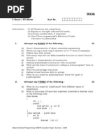 OOP MSBTE Question Paper Summer 2008