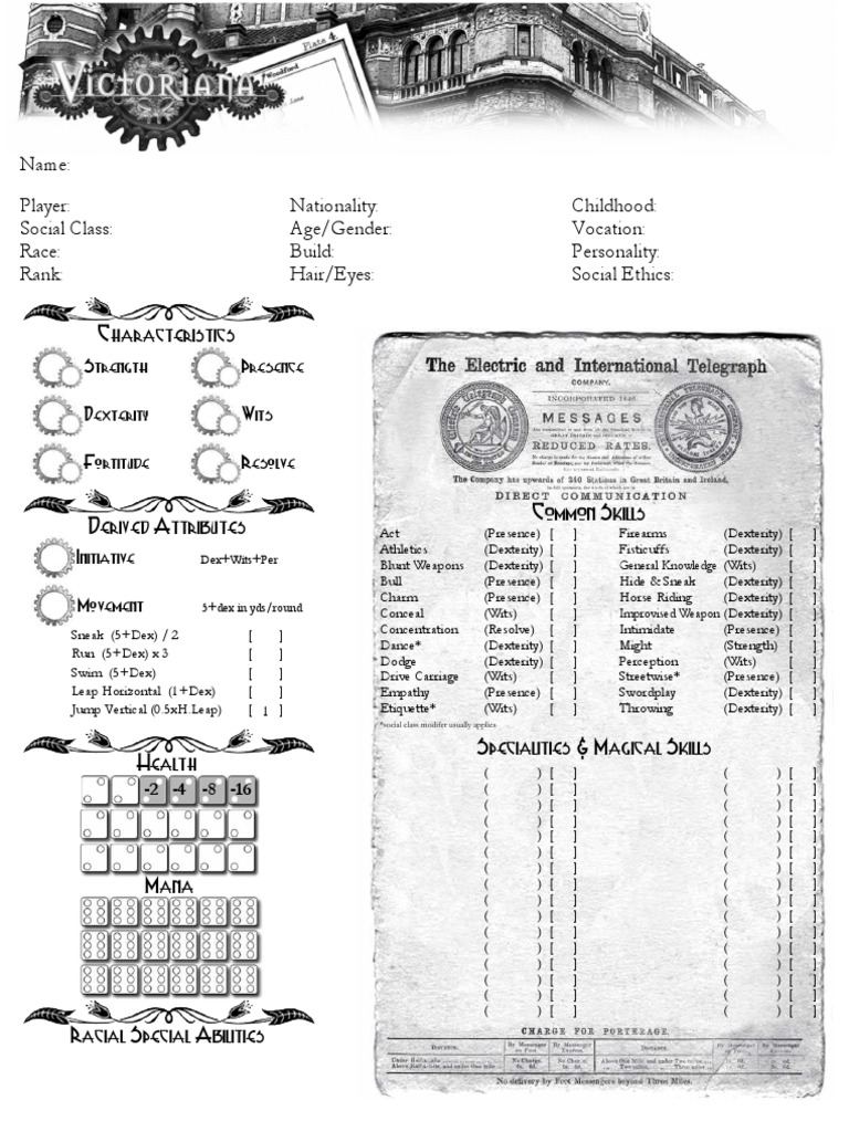 Character Profile Template | PDF | Role Playing Games