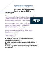 ZTE Placement Paper Held in The Month of March 2006 at Chandigarh-Impmaterial - Blogspot.in