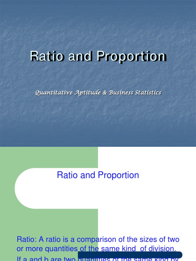 16808ratio Proportion | PDF | Finance & Money Management | Teaching ...